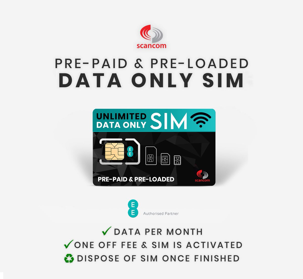 scancom's tweet photo. We'd like to thank ALL our customers for getting our EE Unlimited Data SIM in the TOP 5 Amazon Best Sellers in Modems 🎉

Check us out in the Charts 😎

https://t.co/mgGbDABJEl https://t.co/jLl8zuFBXG