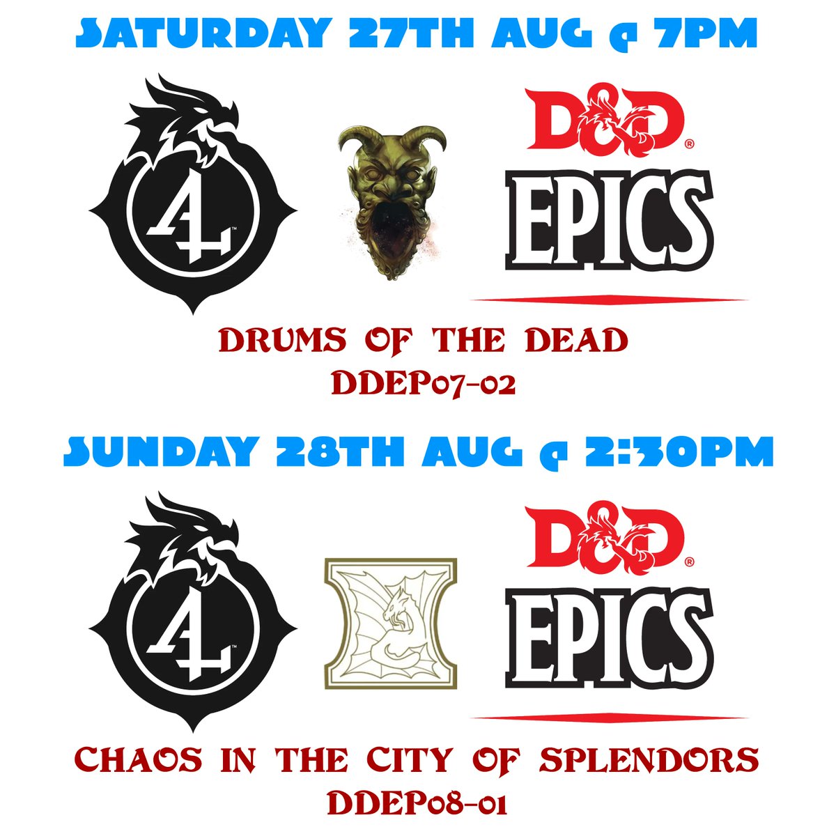 Tabletop Scotland 5-7th September 2025, Edinburgh (@tabletopscot) on Twitter photo We've published our <a href="/Wizards_DnD/">Dungeons & Dragons</a> <a href="/DnD_AdvLeague/">D&D Adventurers League</a> Epic events.
We are visiting #PortNyanzaru on the Saturday night and #Waterdeep on the Sunday afternoon.
Check out the adventures here: buff.ly/37UX1p6
#TTS2022 #DnD #DnD5e #RPGs #TabletopGames #TabletopGaming #HobbyGames We've published our <a href="/Wizards_DnD/">Dungeons & Dragons</a> <a href="/DnD_AdvLeague/">D&D Adventurers League</a> Epic events.
We are visiting #PortNyanzaru on the Saturday night and #Waterdeep on the Sunday afternoon.
Check out the adventures here: buff.ly/37UX1p6
#TTS2022 #DnD #DnD5e #RPGs #TabletopGames #TabletopGaming #HobbyGames