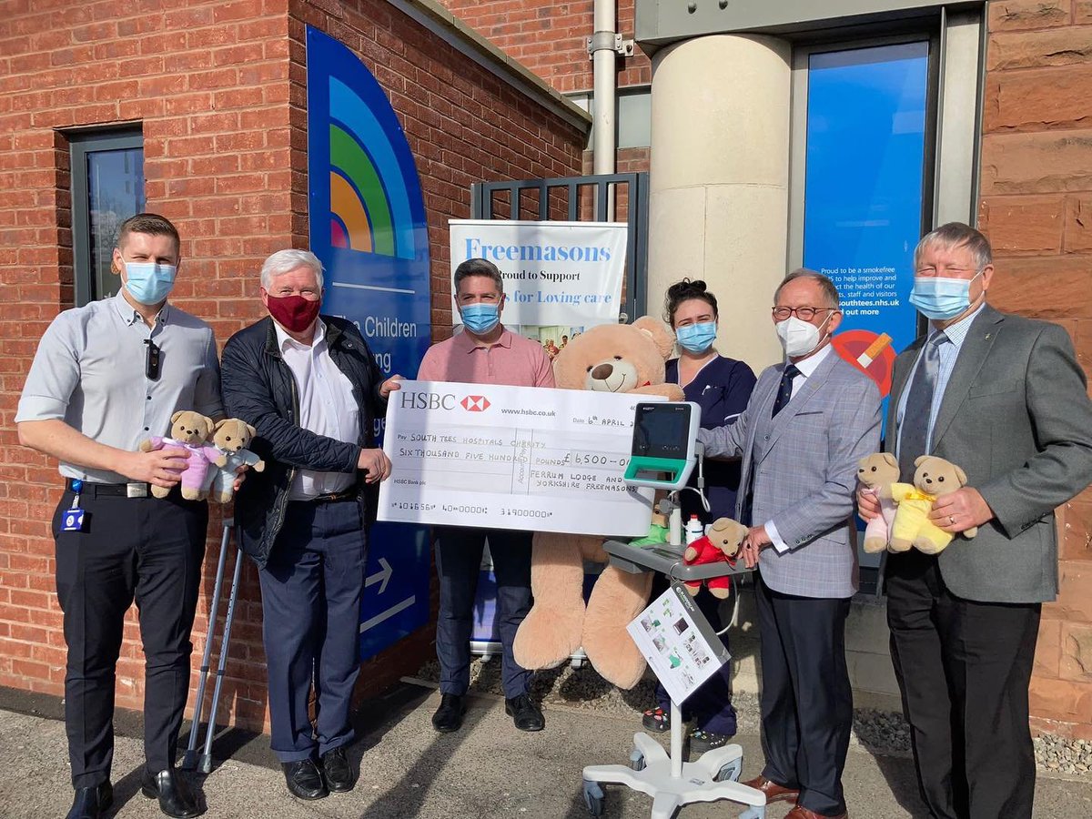 Children attending the children and young people’s <a href="/JamesCookMTC/">Major Trauma Centre</a> <a href="/SouthTees/">South Tees Hospitals</a> are to benefit from an additional bladder scanner machine thanks to the Yorkshire #Freemasons. 
The Ferrum #freemasons Lodge raised £6,500 for the new scanner!
<a href="/OurHospCharity/">Our Hospitals Charity - James Cook & Friarage</a> 
yorkshirenerfreemasons.org.uk