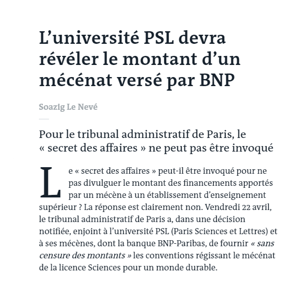 UnivLRSNESUP's tweet photo. "Le niveau de dépense publique /étudiant est en baisse depuis les années 2010, les #universités cherchent de nouveaux modes de financement" notamment via leur #fondation 
Or c'est la mission de l'Etat d'assurer le financement de l'#ESR ! 
@psl_univ @soazigleneve @lemondefr https://t.co/nWFhyYJH1u