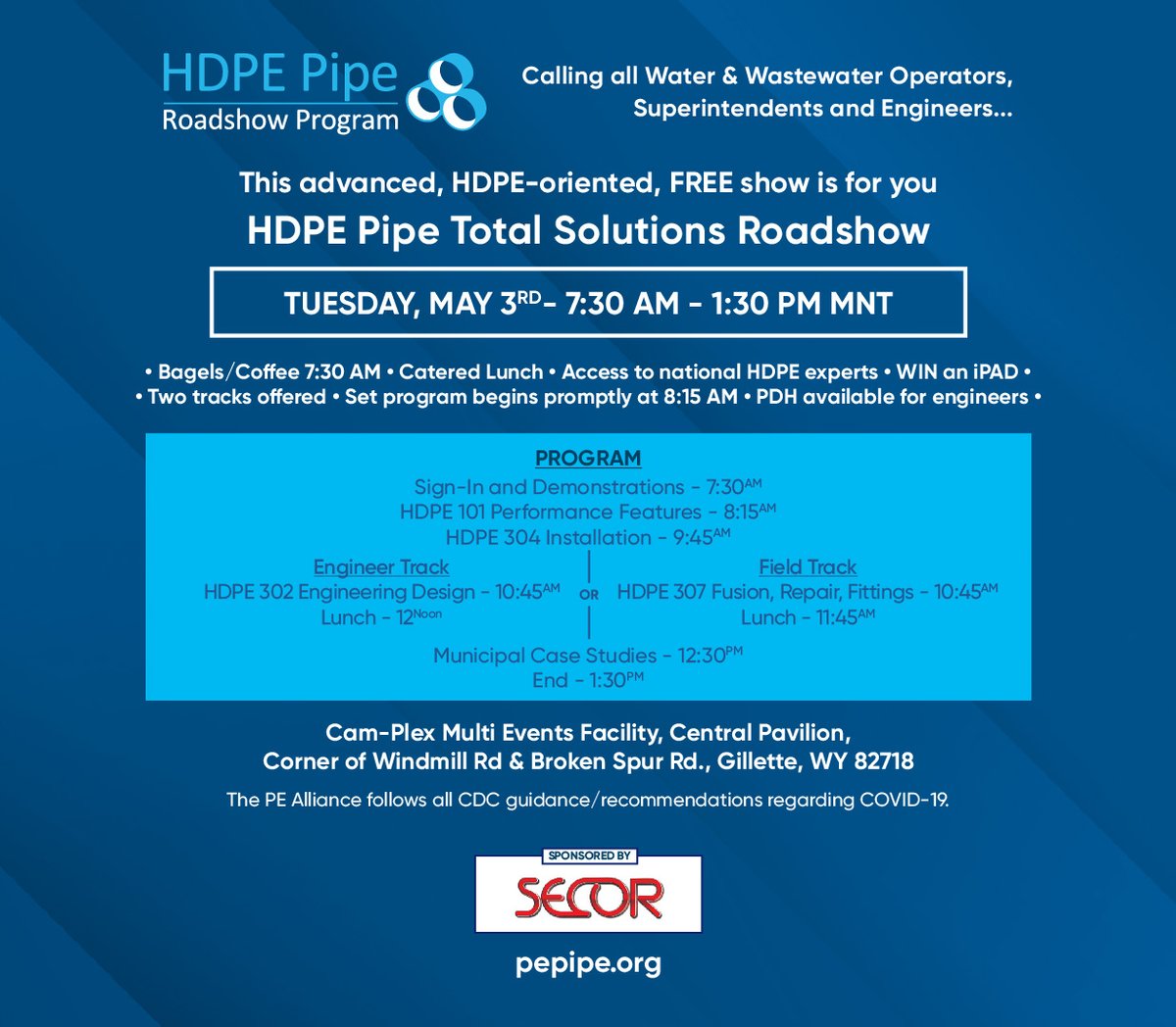 PEPipeAlliance's tweet photo. The Alliance conducts custom events for Distributors like #SECOR and #ISCO to help them grow their markets. The #HDPE knowledge shared with these events takes time to take hold, but it always does . Support those that support education. Thank you Drew Mueller and Chris Weight. https://t.co/rwK3Zdcakd
