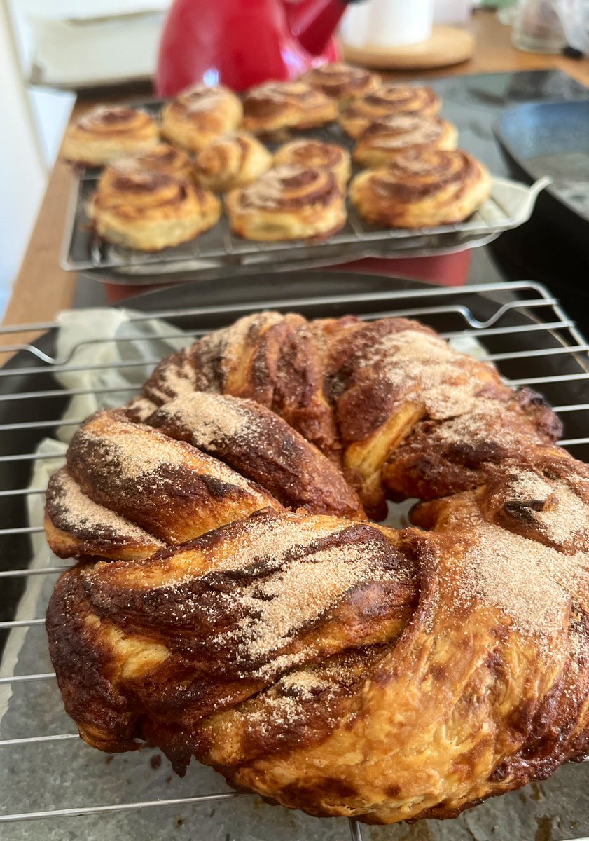 sarah_allenby's tweet image. I’m so happy to have my teen home after a week away with his friends. A bit of indulgent baking this Sunday #cinnamonbread