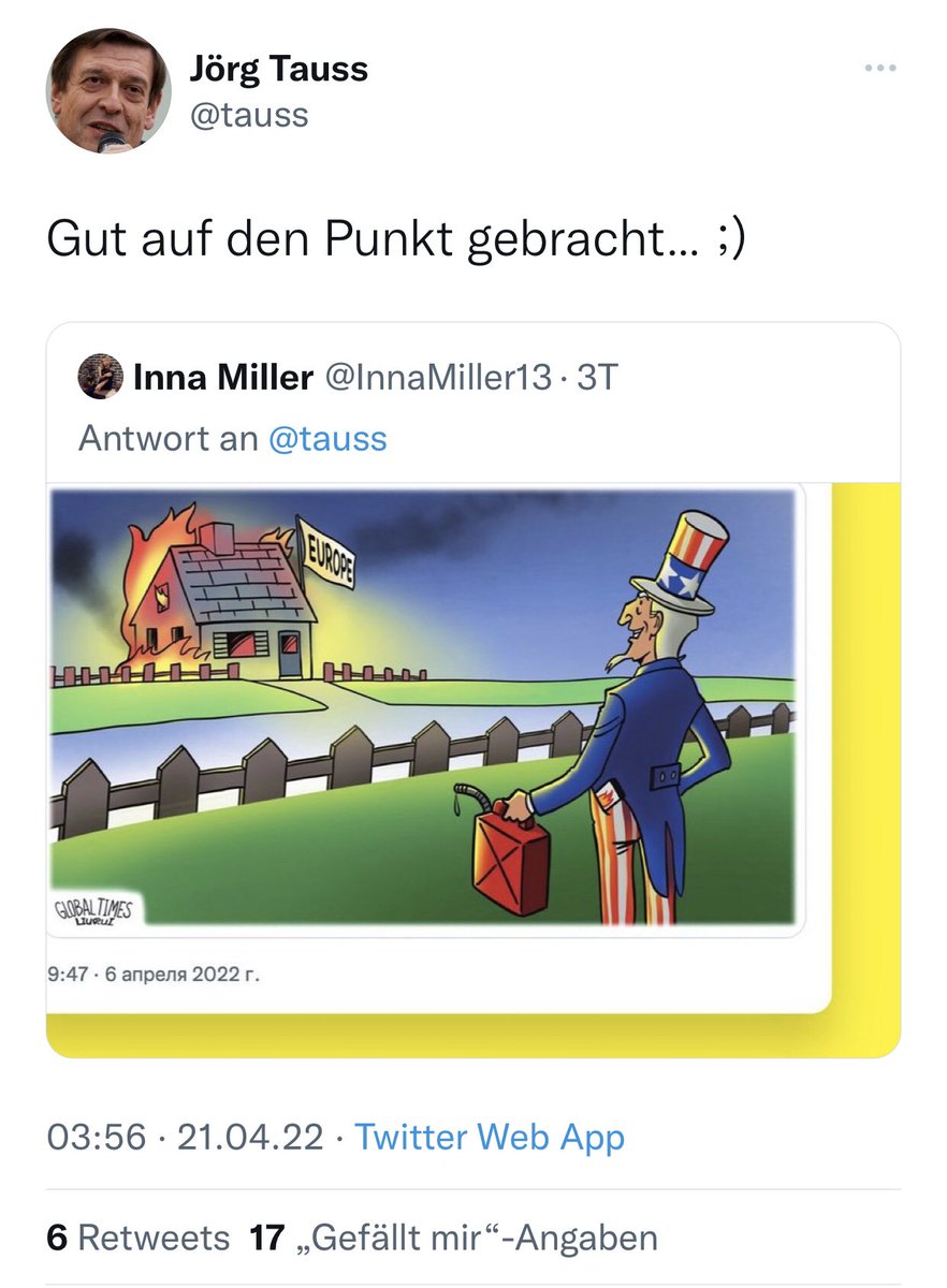 gtorges's tweet photo. Widerlich. Und der war mal Pirat. 🤮
#Tauss #Putin #Ukraine #Kriegsverbrecher
#SlavaUkrayini https://t.co/KnNoZ6k3Fu