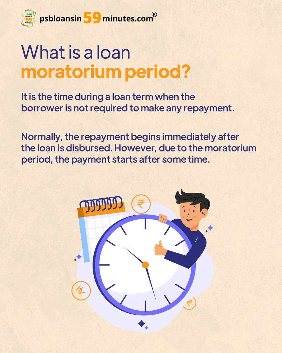 psbloansin59's tweet image. #Didyouknow
What is a loan moratorium period?

#financefacts #loantransfer #onlineloans #loanapprovals #banking #loans #financetips #finance #financing #onlinepsbloans #psb59