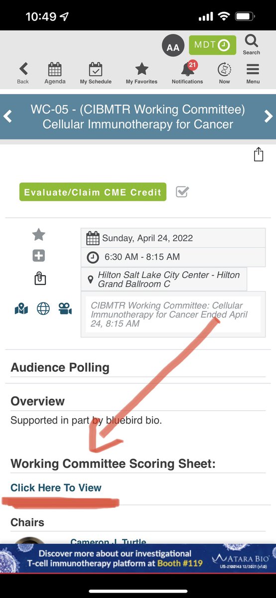 AnaAlarconTomas's tweet image. Quick tweetorial on how to vote #CIBMTR proposals.1 Go to your #Tandem22 app. 2 look for the @CIBMTR working committee you want to vote 3. Click “here to view”scoring sheet. 4 It will automatically pop up a new webpage. 5. Score proposals #remember 1 is exceptional 9 is poor👇🏼