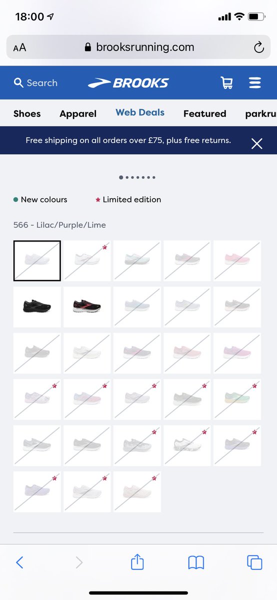 Why is it when I select wide fit the designs drop to 2 options!! Come on <a href="/brooksrunning/">Brooks Running 💙</a> there are plenty of people out there who need a wide fit shoe and want the colour choices too! #runningtrainers #limitedchoice