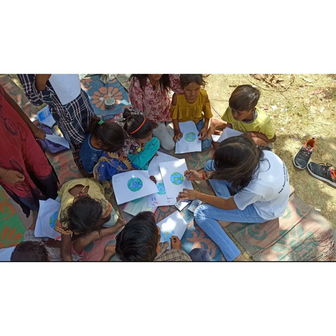 YuvaYoddha's tweet photo. Today, our team started our journey in our #600 futures campaign. We pledge to educate these children and erase illiteracy as a barrier in their successful futures. We told them about the importance of planting trees, an extended celebration to Earth day on 22nd April,2021. https://t.co/fL41DF2nB5