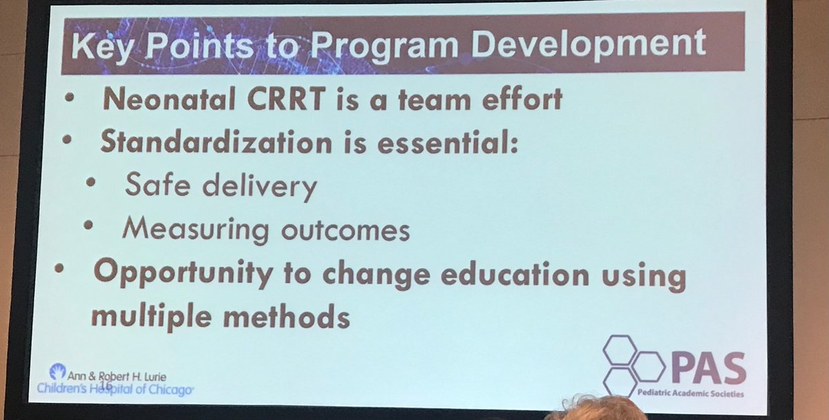 Neonatal CKRT: excellent take home points by Theresa Mottes at #ASPN22 
#PAS2022