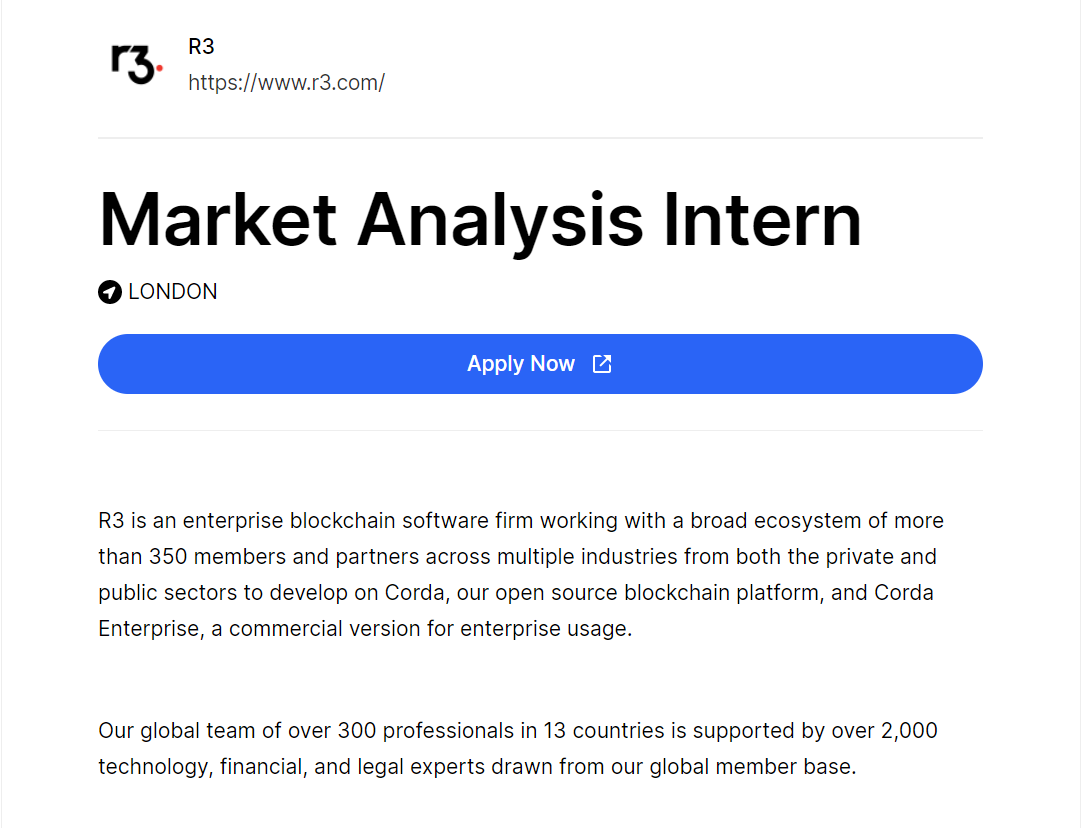web3internships's tweet image. Market Analysis Intern
@inside_r3
🌍London
👉web3internships.com/info/market-an…
#web3 #internship