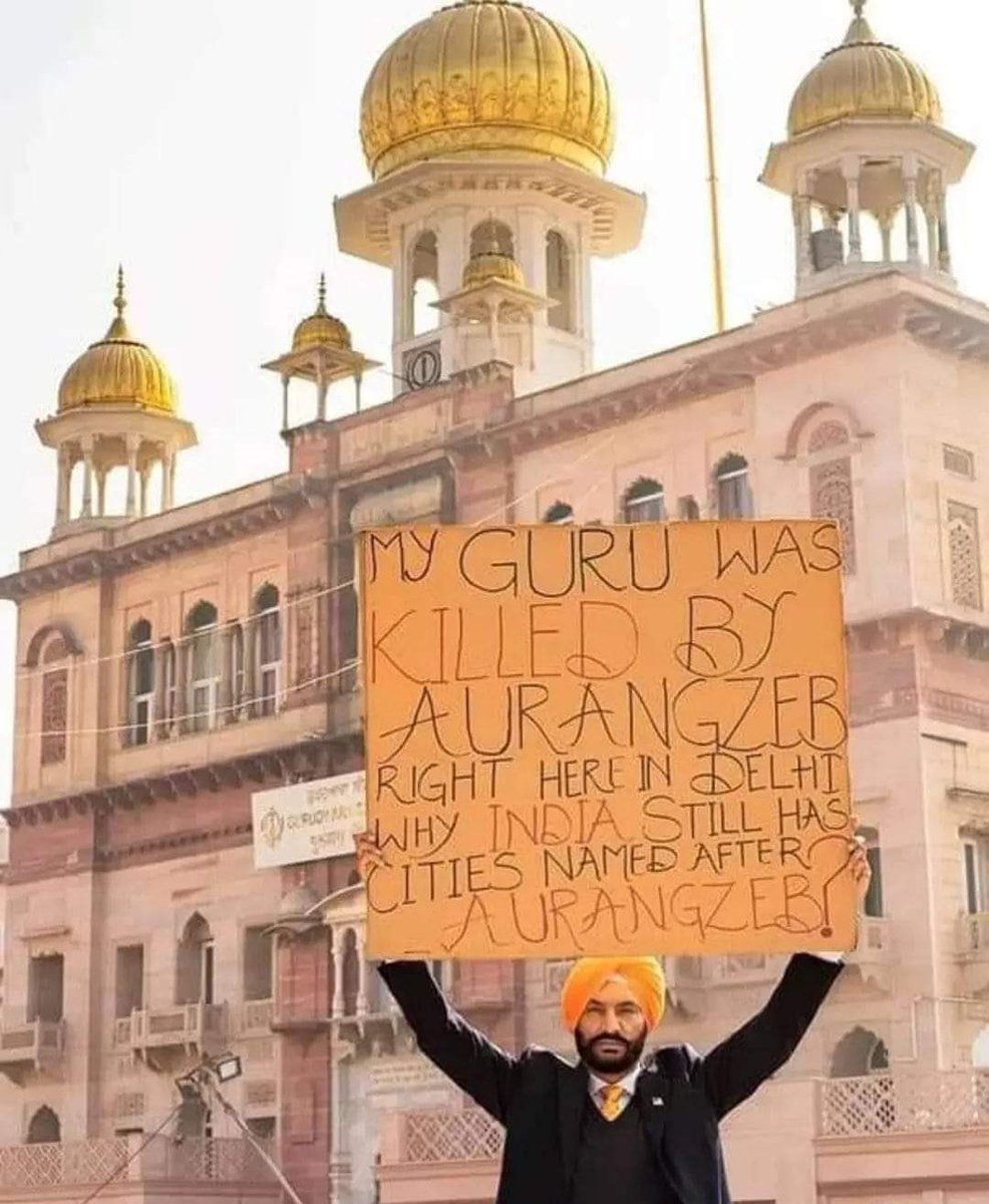 Totally true, paaji. 

Replace all roads & towns named in India after Aurangzeb with the name of Guru Tegh Bahadur, Dara Shukoh and Shivaji. That will at least be 1 small step in the right direction.

#HindusUnderAttackInIndia #TheKashmirFilesOnZEE5 #मौलाना_उद्धव_ठाकरे