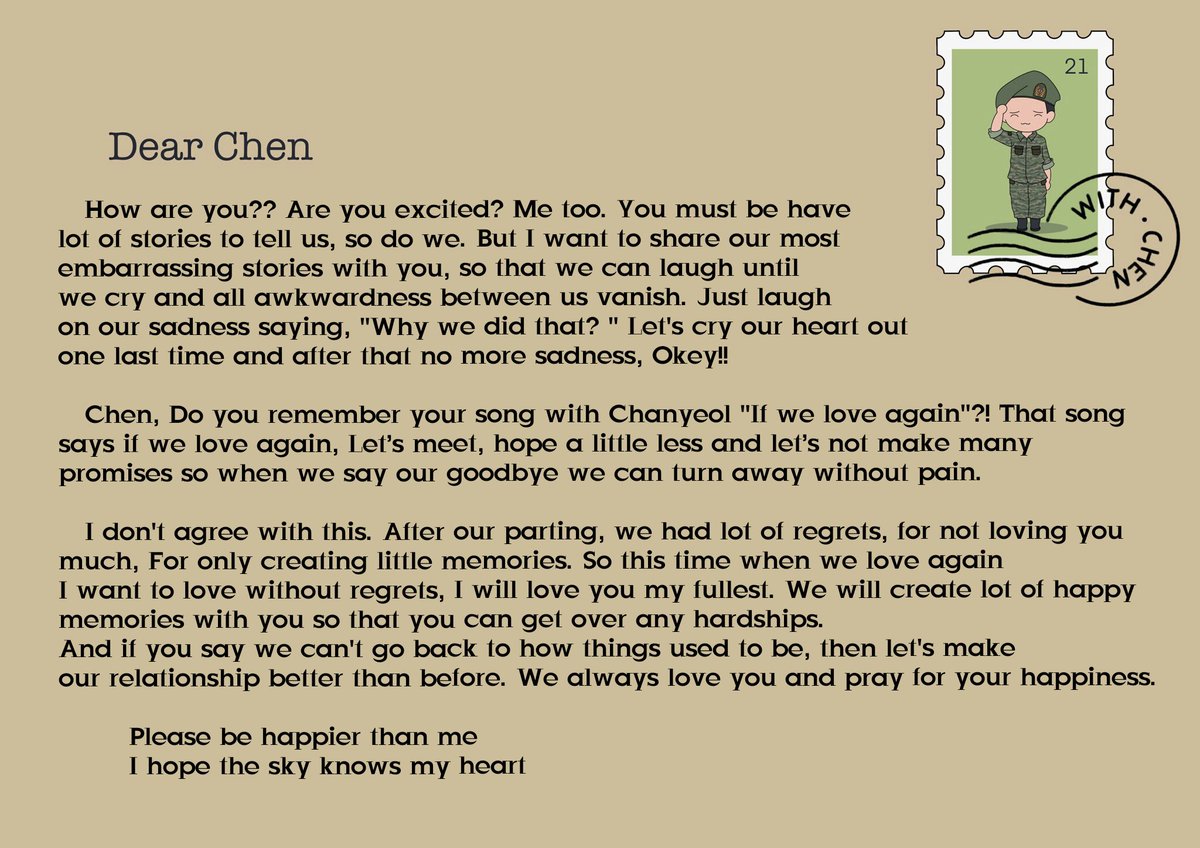 Smile4UEXO's tweet photo. Things I want to say if we love again... ❤
 
#다시_찾아온_종대의_봄
#HelloAgainCHEN
#WelcomeBackCHEN #ChenStamps https://t.co/1P0BgTDKC5