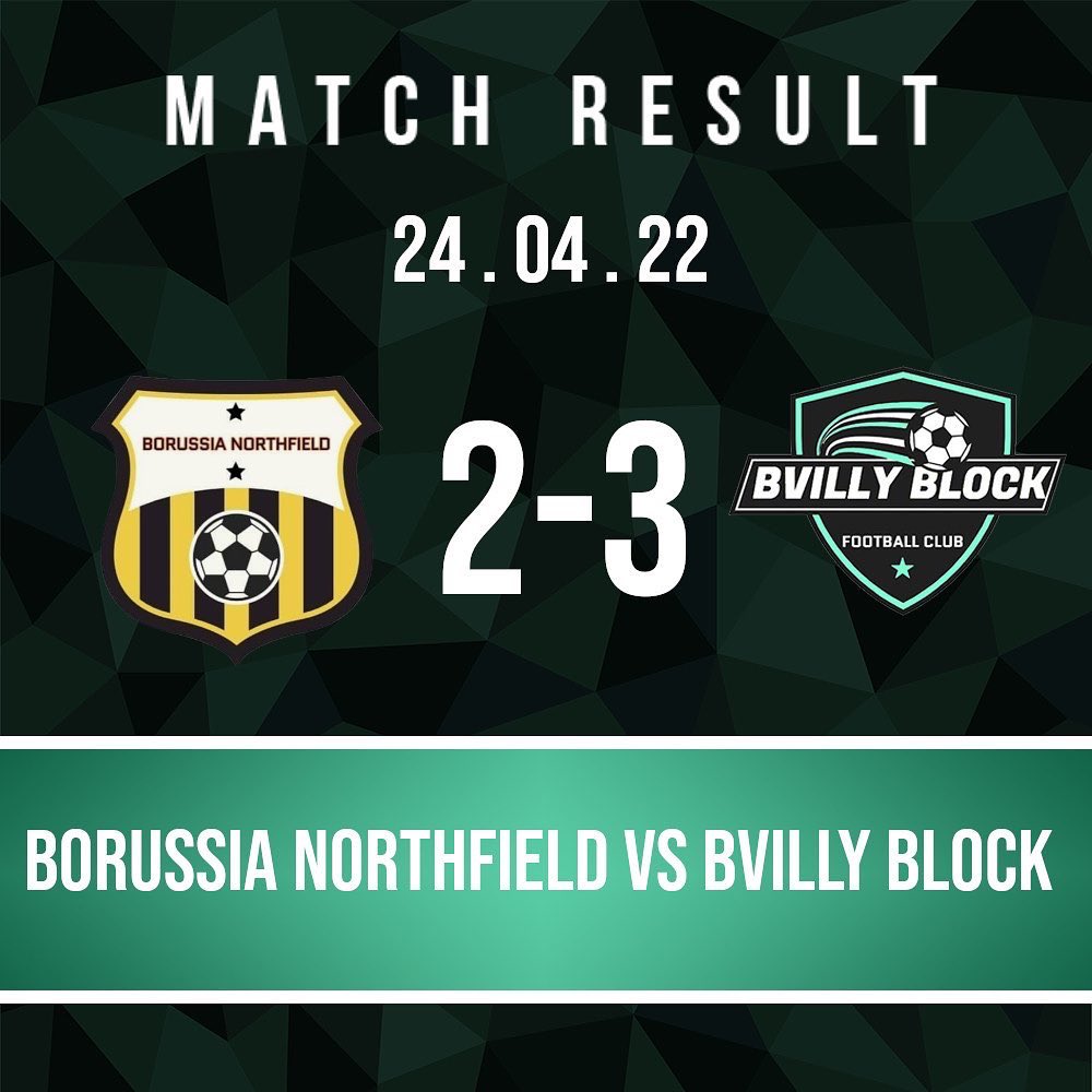 bvillyblockfc's tweet photo. RESULT | BORUSSIA NORTHFIELD 2-3 BVILLY BLOCK
Hard fought victory today for the block, having to dig in at times to secure the three points. Massive win for us.
Goalscorer ⚽️
Tyler Stevens x3
MOTM - Tyler Stevens
.
.
#uptheblock https://t.co/sW3cwFo5dD