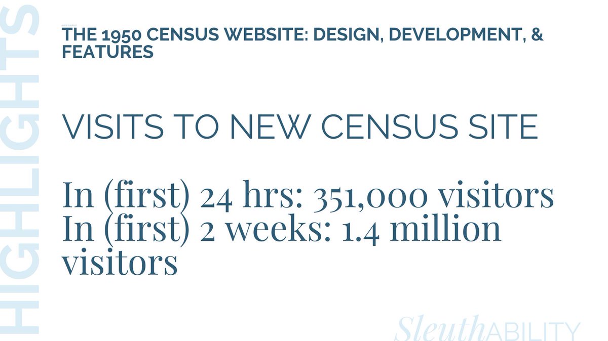 #Sleuthability highlights.

An overview on this month's release of the 1950 US census site by <a href="/USNatArchives/">U.S. National Archives</a>.

#1950census #uscensus #newrelease #popular