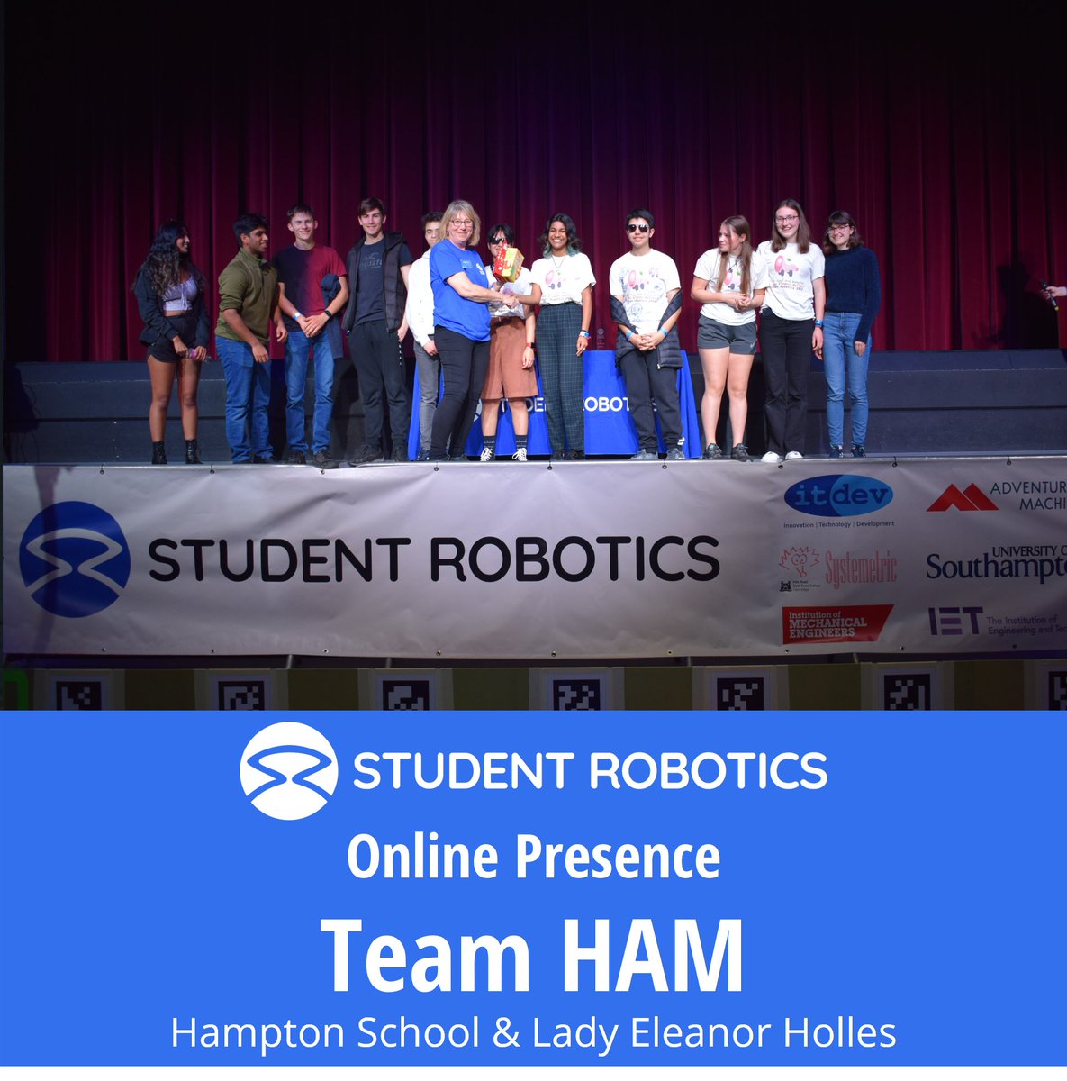 Student Robotics (@studentrobotics) on Twitter photo The #srobo2022 Online Presence award went to team HAM <a href="/Hamptonsr22/">greeneggsandHAM</a> from <a href="/HamptonSchool/">Hampton School</a> and <a href="/LEHSchool/">LEH School</a>
#srobo The #srobo2022 Online Presence award went to team HAM <a href="/Hamptonsr22/">greeneggsandHAM</a> from <a href="/HamptonSchool/">Hampton School</a> and <a href="/LEHSchool/">LEH School</a>
#srobo