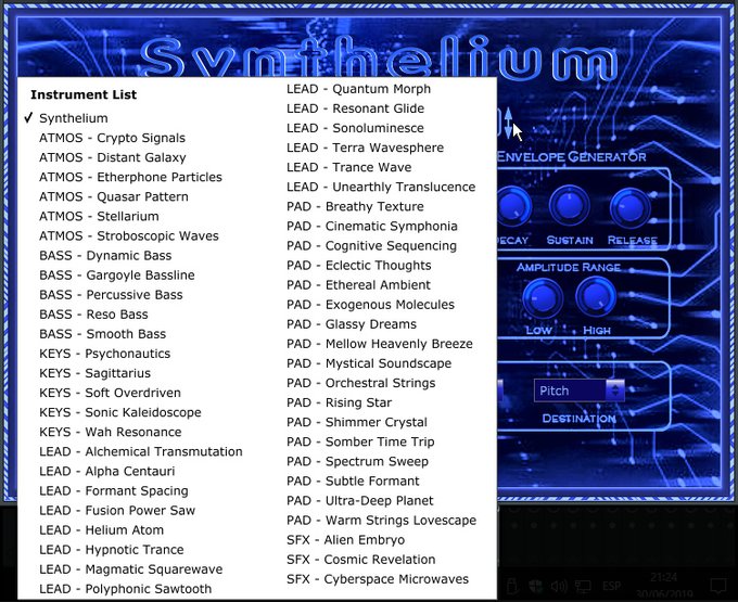 syntheway's tweet photo. #Synthelium #VirtualSynthesizer🎹🔌🎧 VST VST3 Audio Unit Synth Leads, Pads, Basses, Keys, Atmos and Sound Effects https://t.co/UzPKoHpbr8 #SynthesizerVST #SynthBassVST #SynthesizerSounds #SynthesizerKONTAKT #SynthesizerNKI #SynthesizerAudioUnit #SynthesizerVST3 https://t.co/HX8RBFQLt1