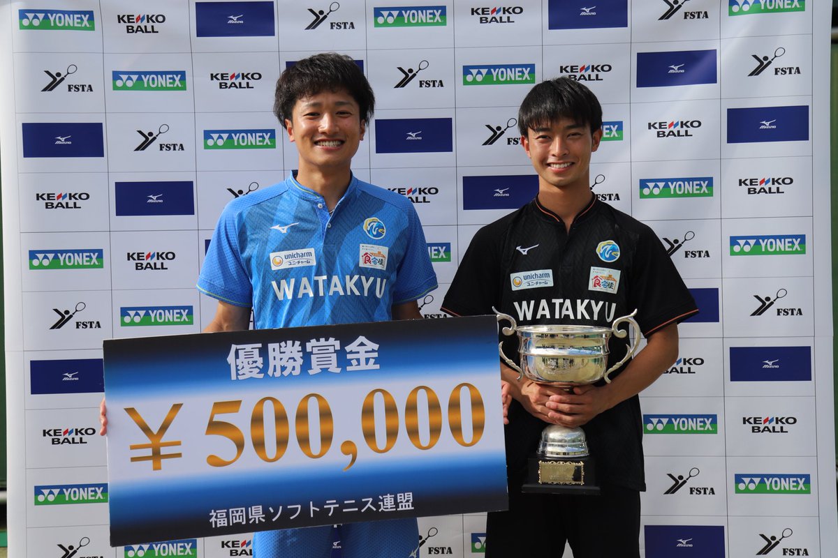 xomami_'s tweet photo. ◆九州オープン◆
《一般男子》
優勝🥇北野・星野（ワタキューセイモア）
準優勝🥈真玉・山口（福岡大学）
３位🥉中村・永江（福岡大学）竹添・木原（十八親和銀行） https://t.co/aaNHtearfu