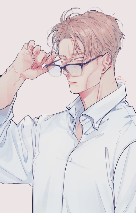 「adjusting eyewear closed mouth」 illustration images(Popular)