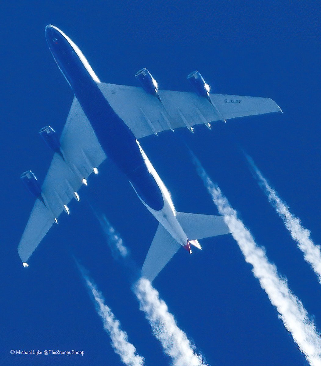 TheSnoopySnoop's tweet photo. My first A380 OTT

#BA283 🇬🇧British Airways
A380-841 G-XLEF

Routing 🛫London to 🛬Los Angeles

Overhead Northern Ireland at 36,000ft

#AvGeek #planespotting #Nikon https://t.co/SEvqBTGWed