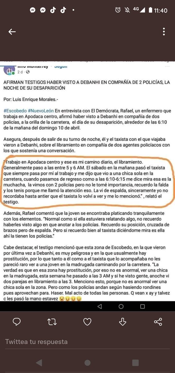 Helen93642508's tweet photo. Creo que no pensaron que se haría tan viral.. y probablemente no era la primera vez que lo hacían...Si es verdad es aún más preocupante por que aunque pidas ayuda seguirás en peligro 🥺 #MafianTV #DebahniEscobar https://t.co/fRIpjq0rwe