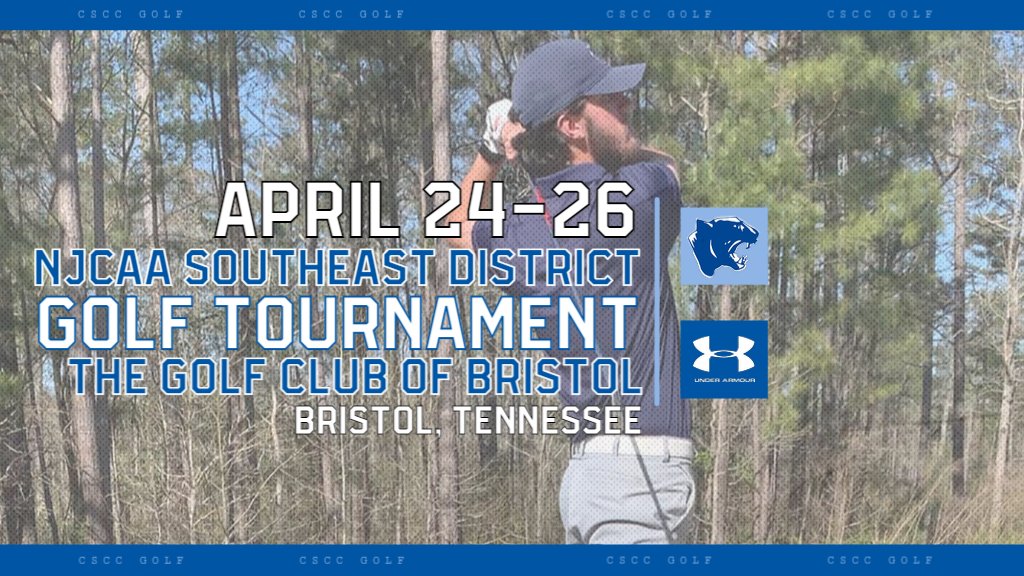 CS_Athletics's tweet photo. Today the CSCC Golf team tees off at the NJCAA Southeast District Golf Tournament in Bristol, TN Apr 24-26. Wish our team luck!
.
.
.
#CougCrew #Golf #NJCAA #CLSCC #CougarNation #TeeTime https://t.co/mRSmW6tqez