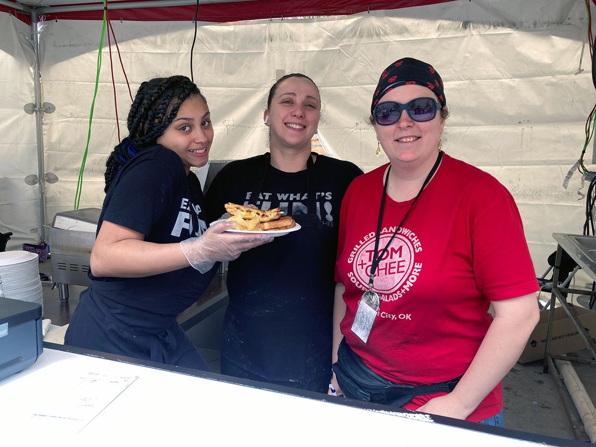 okcimprov's tweet photo. TODAY (4/24/22) is the LAST CHANCE to enjoy the 2022 OKC Festival of the Arts! And we are inviting you to come and support OKC Improv as we partner with Tom & Chee at BOTH locations and the Arts Council Oklahoma City! Food! Great Arts! Great FUN! #PlazaProv #Booth20 https://t.co/6F0Ivp26dA