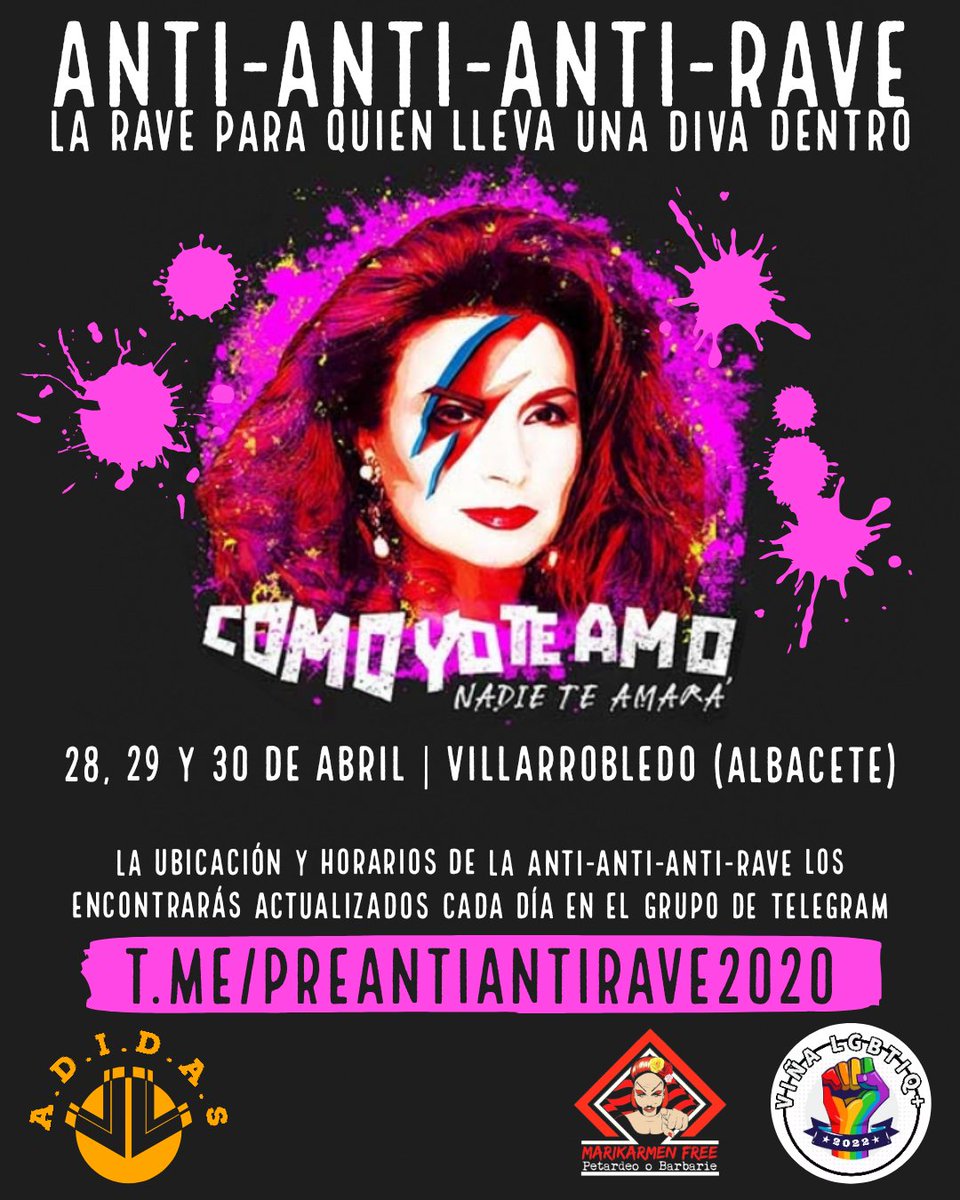 No puedes negarlo, Los Chichos te camelan!

En el #VinaRock2022 podrás disfrutar de la #AntiRave2022, una rave para vosotrxs, que lleváis una diva dentro!

#ViñaRock #AntiViña #AntiViña2022

A.D.I.D.A.S (Asociación De Idiotas Dispuestxs A Superarse)