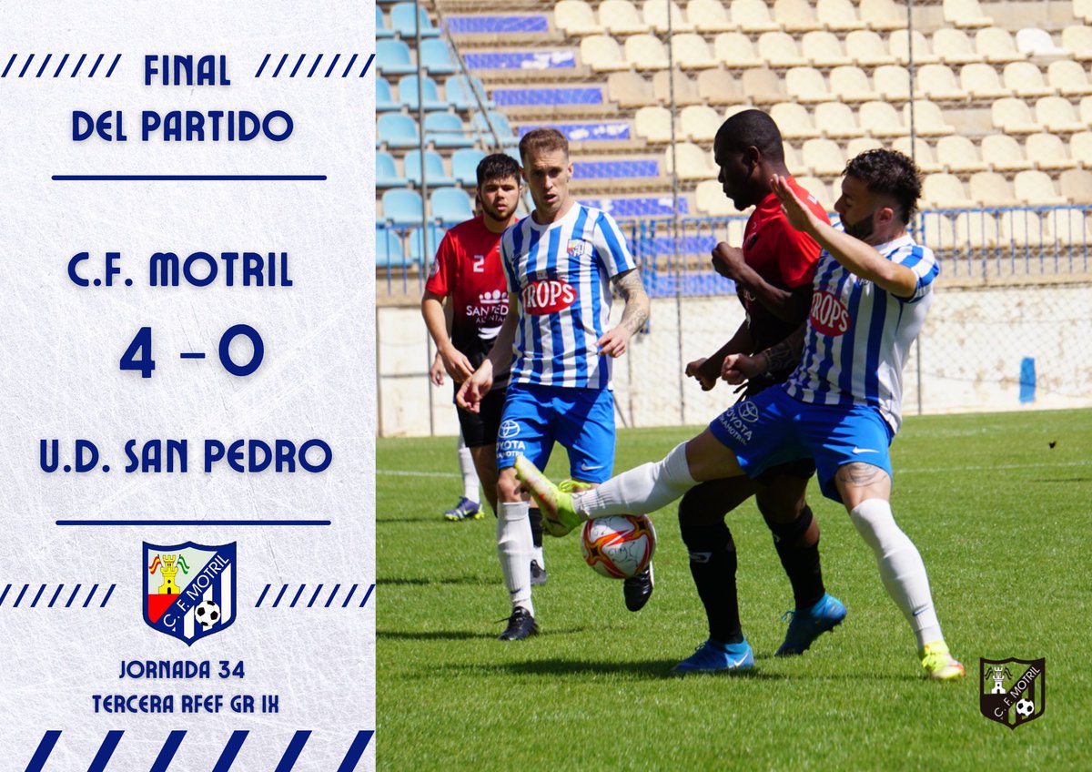 CFMOTRIL's tweet photo. Hicimos nuestro trabajo. Orgullosos de este equipo.
Gracias a todos los aficionados que han demostrado su apoyo durante toda la temporada y a todas las empresas y negocios que han apostado por este proyecto.
¡Mucho Motril! https://t.co/rsAFeyPCMr