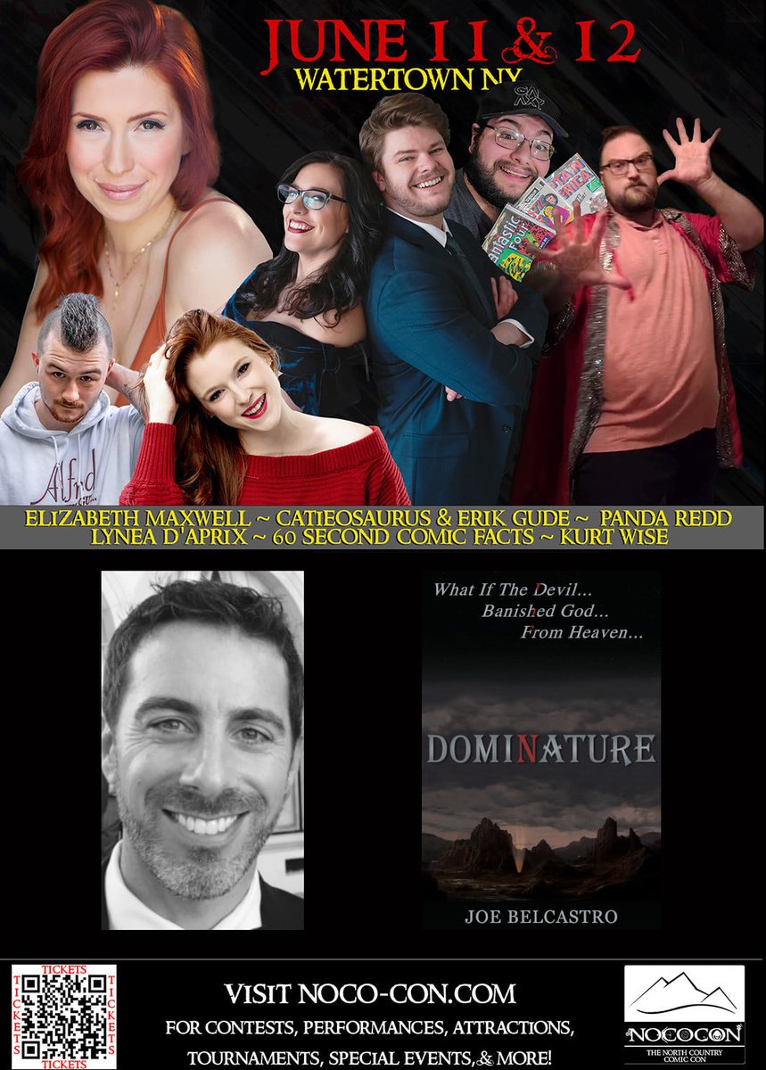 NoCoConOfficial's tweet photo. Another GUEST ANNOUNCEMENT!
Please welcome Joe Belcastro, former movie critic, former head of creative for the WWE, and author of the new book #Dominature!

#nococon #watertown #CNY #comiccon #northcountry #WWE https://t.co/JXq6gRPsi9