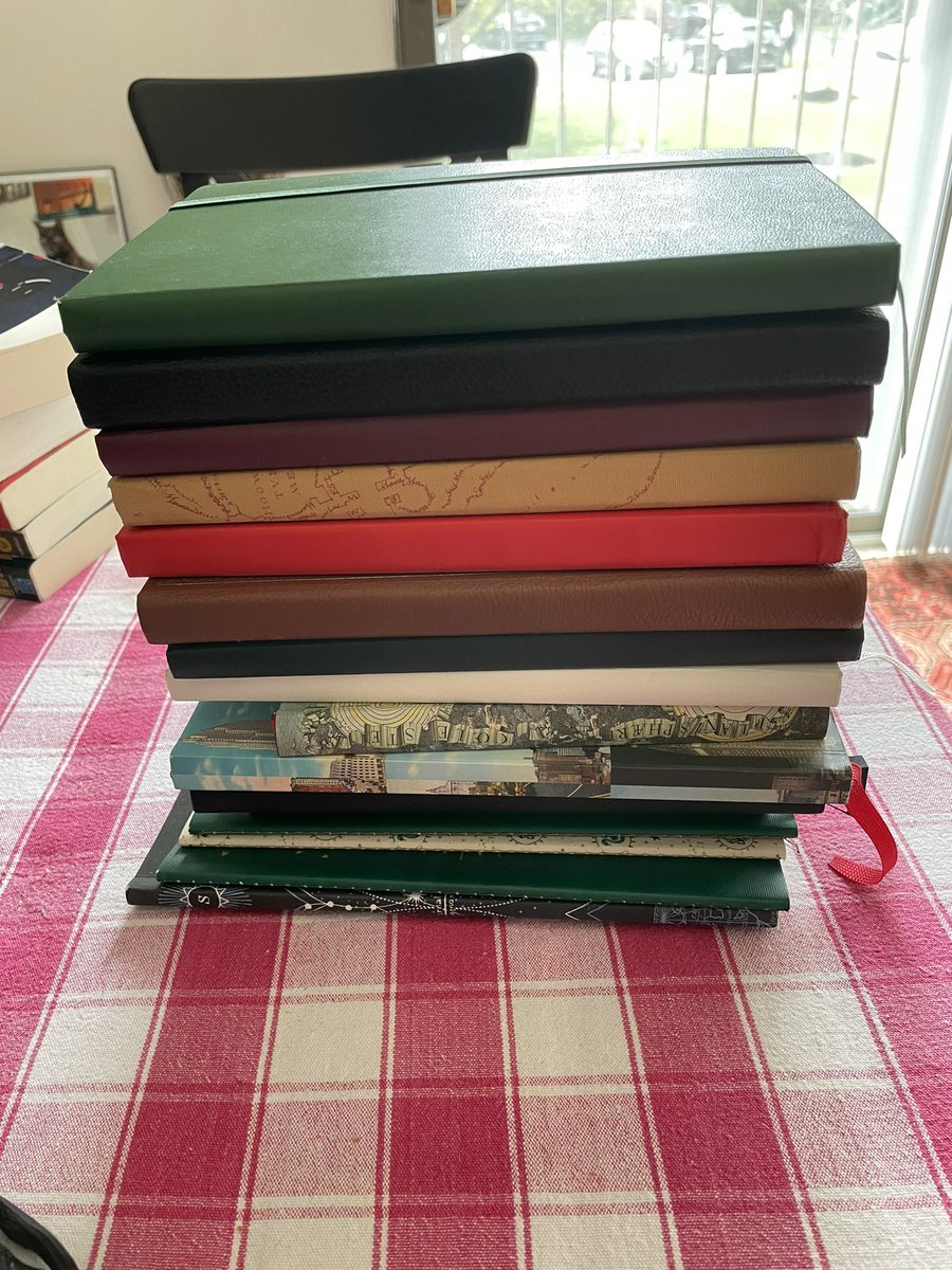JDKFilmmaker's tweet photo. All of the completed #notebooks, including several @moleskine, that contain #ideas, #character descriptions, & info on my #methodwriting/#methodfilmmaking. โ๐ป๐๐ https://t.co/mfBX3LuJEK