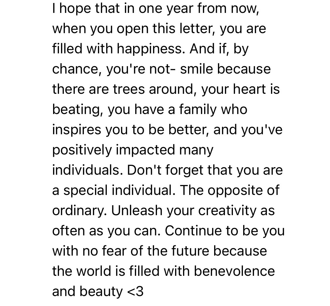 I wrote myself a letter on this date one year ago.
:’)