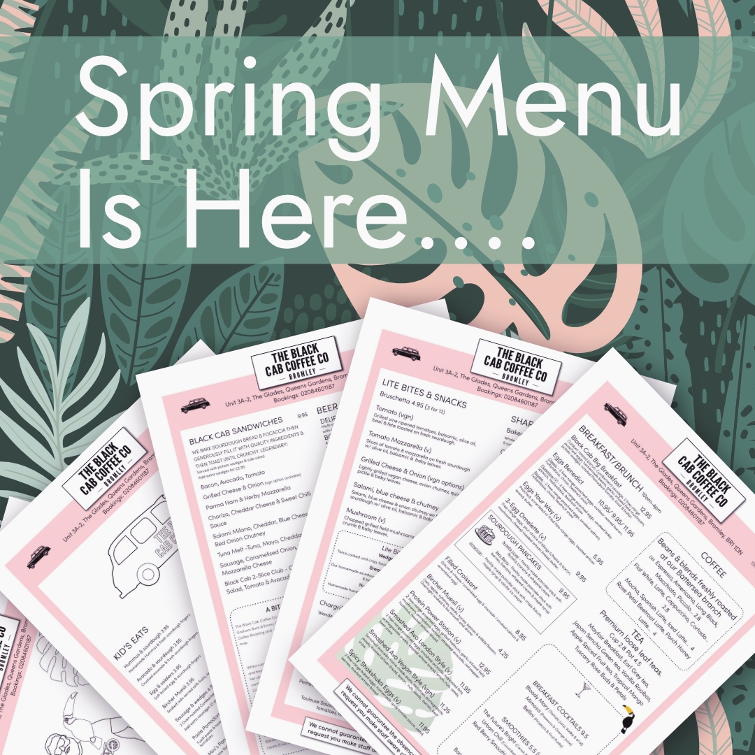 BlackCabCoffee's tweet photo. ⭐Exciting News!
The Spring Menu has arrived at Black Cab Bromley. New additions include the evening menu with lite bites &amp; snacks; rare breed chops &amp; steaks; oh and last but not least the kid's menu. 

View the menu:

https://t.co/i7uhakO2aI

#food #eat #drink #cocktail #coffee https://t.co/ajaD8VEo8u