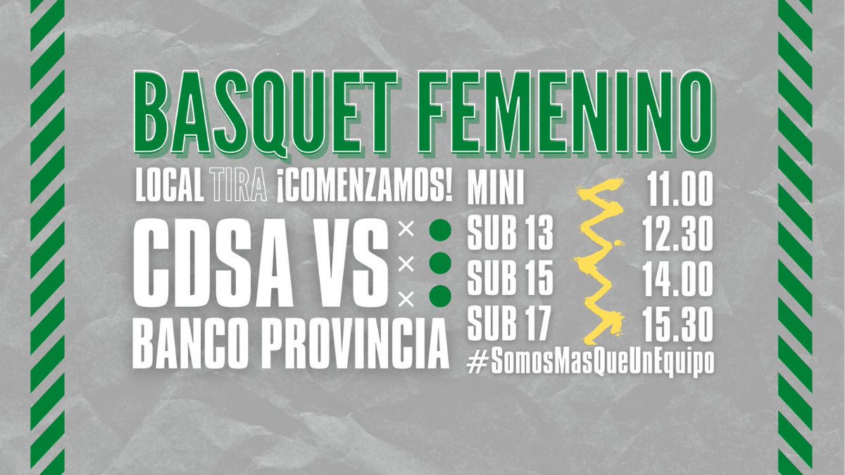 Hoy nuestros equipos de Básquet Femenino de formativas se enfrentarán a Banco Provincia de local en la quinta fecha del torneo de <a href="/AFMBOficial/">AFMB Oficial</a> 

#VamosDepor
#SomosMasQueUnEquipo