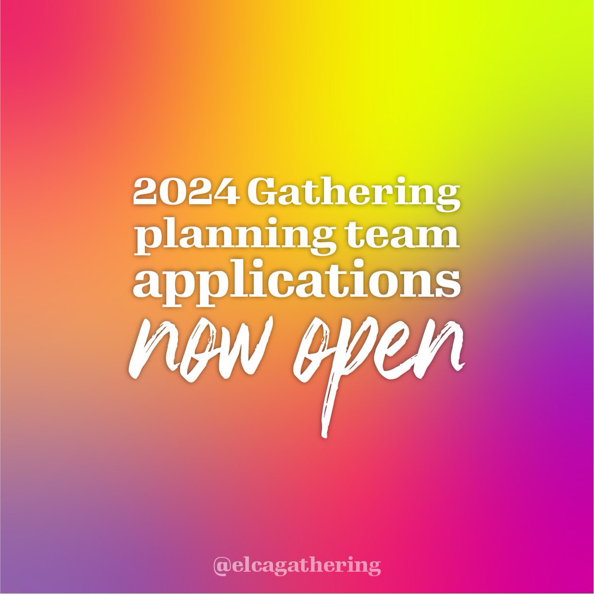 Our planning team applications are now open! 🤩 🎉  Visit elca.org/Gathering to learn more. #ELCAYG2024