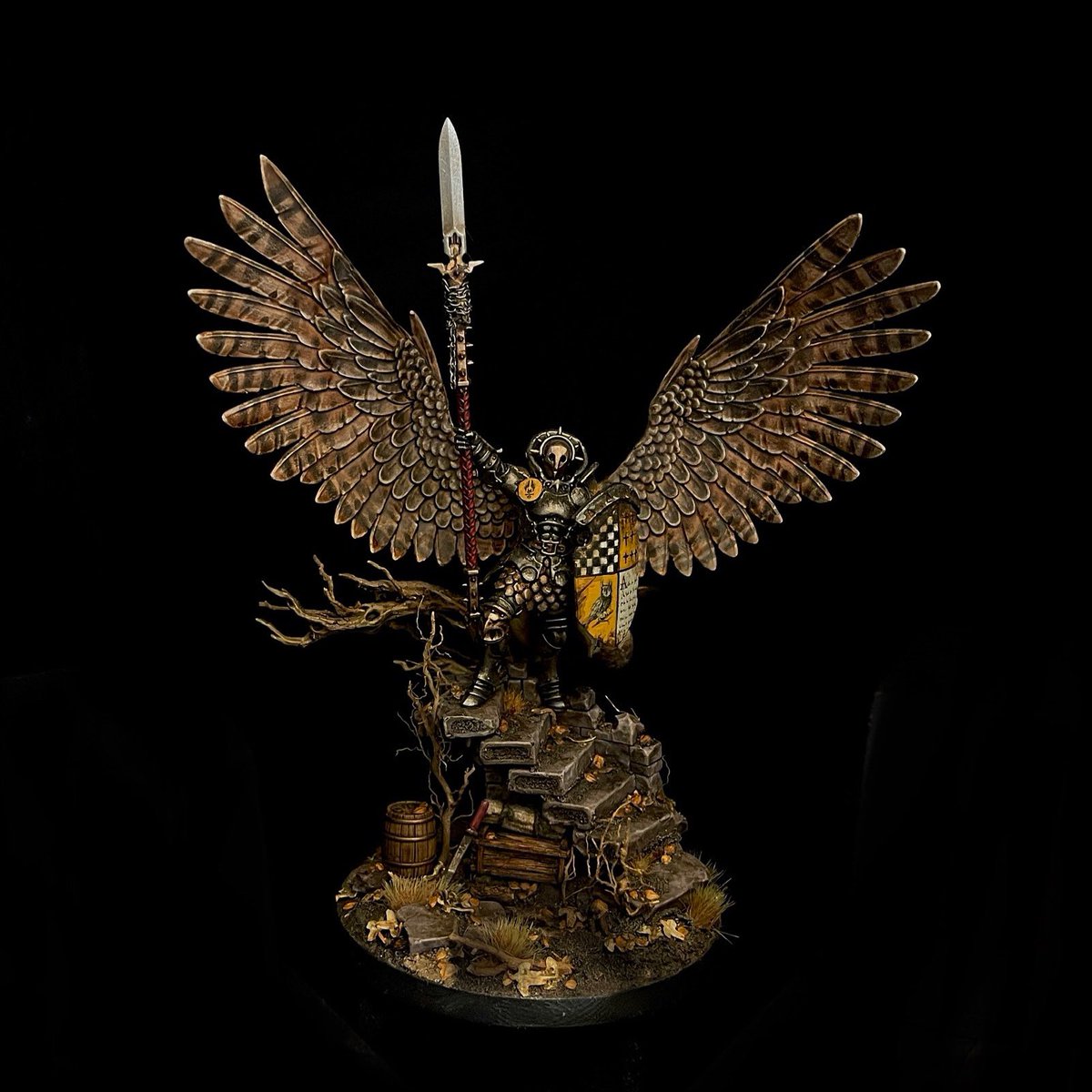 Lutherian9's tweet photo. Final model of the Dominion boxed set done 🙌🏼

Really enjoyed this model. Lots of nice elements to paint. A few kitbashing tweeks to personalise it as well. 

#ageofsigmar #paintingwarhammer #WarhammerCommunity #stormcast https://t.co/OzoSiI99Jw