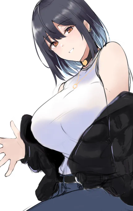 吾輩は先輩(メスガキ)と待ち合わせするデカ乳高身長後輩(レズ!!!!!!!!!!!!)のラフである。
名前はまだ無い。 