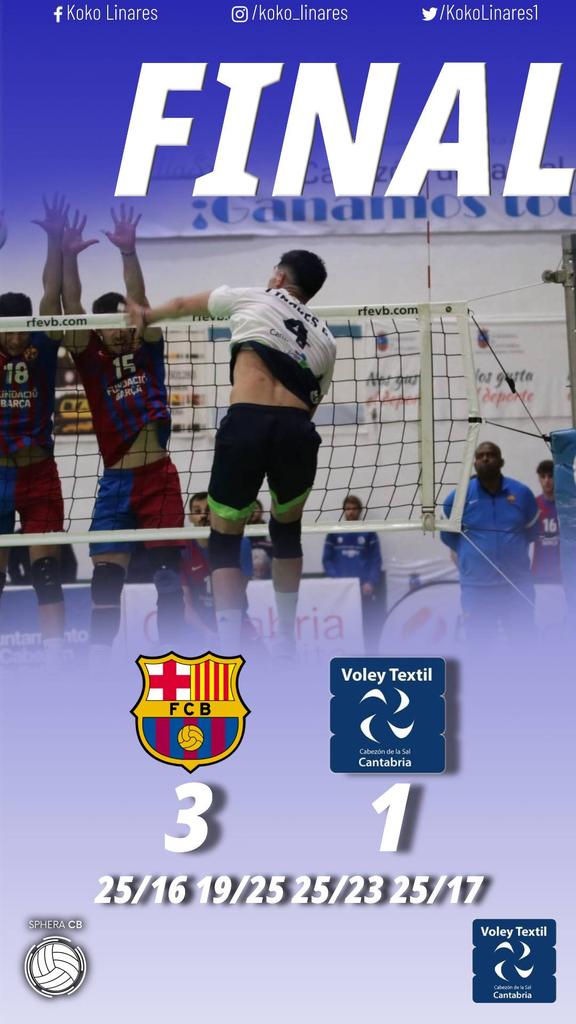 SpheraCB_Press's tweet photo. 🇪🇸 ¡Barcelona campeón de la Superliga 2 🏆!

🏐 El equipo de @AndersonGrossii venció 3 a 1 al @VoleyTextil y se quedó con el título 

@AndersonGrossii 12 puntos / 5 bloqueos
@kokolinares1 19 puntos https://t.co/2EzNS7ya4S