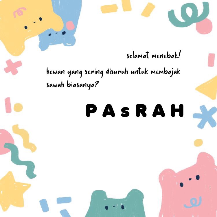 leehyunjaet's tweet photo. @tscansun @tsunadaam @tsunmalven @tsunTuT jawabannya adalah PAsRAH

“kebooo! bajak sawah gue kalo ga elu ga gue gaji!” kata pak tani
“iye dah bosss pasrah bos” kata kebo https://t.co/5jhMgtKMJ4