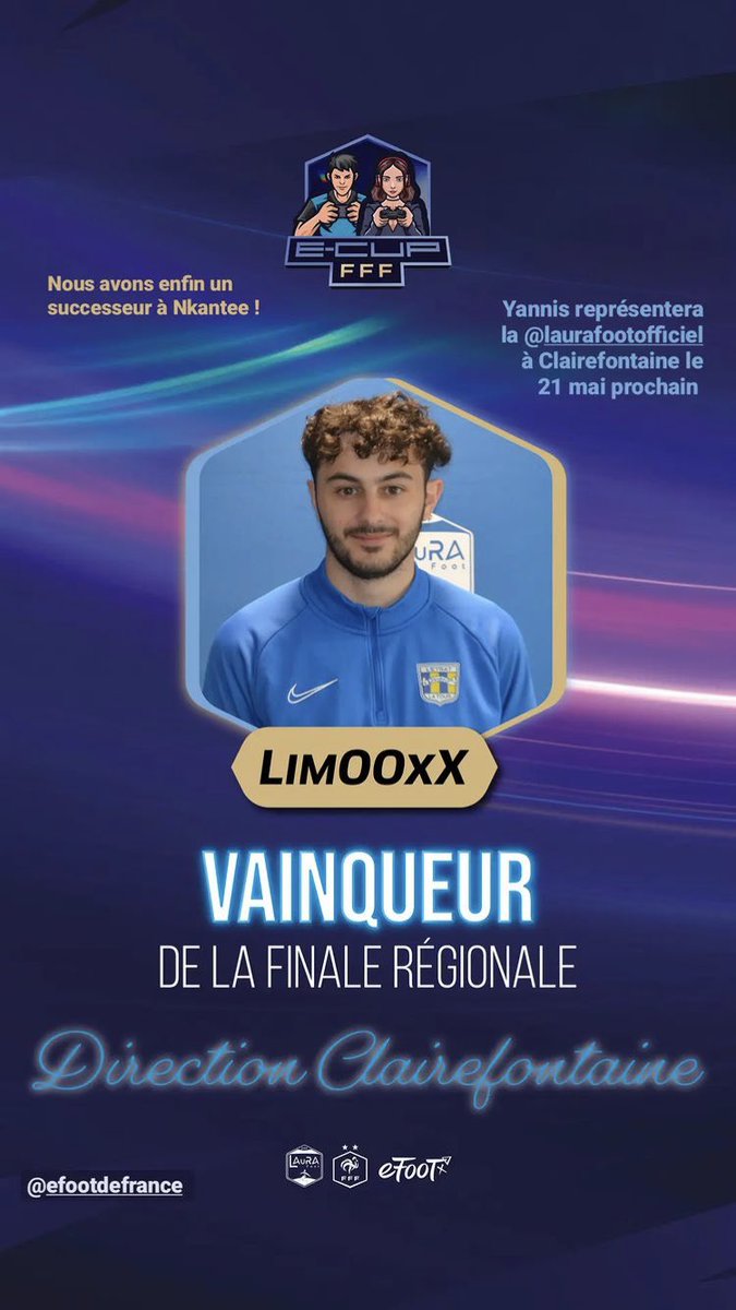 LimOOxX_'s tweet photo. Champion de la région Auvergne Rhône-Alpes 🏆

Place à Clairefontaine le 21 mai 🔥 https://t.co/gy3u4o4cLx
