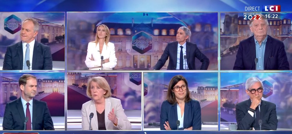 NousDemain_'s tweet image. #RadioLondres sur @LCI la personne en bas à droite vient de donner publiquement le résultat des #DOMTOM en infraction avec le #CodeElectoral cela va-t-il annuler #presidentielles2022  ?