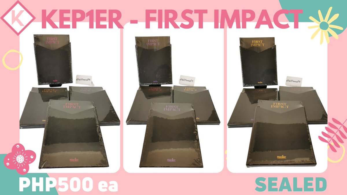 PinkKPromisePH's tweet photo. ONHAND SEALED KEP1ER - FIRST IMPACT

💸500 each, 1350 for set
🛵GGX (COD), J&amp;T
⚠️ DOP every friday after order is confirmed

🏷️wts lfb #PinkKOnHand kepler wadada https://t.co/uUu5xchKvG