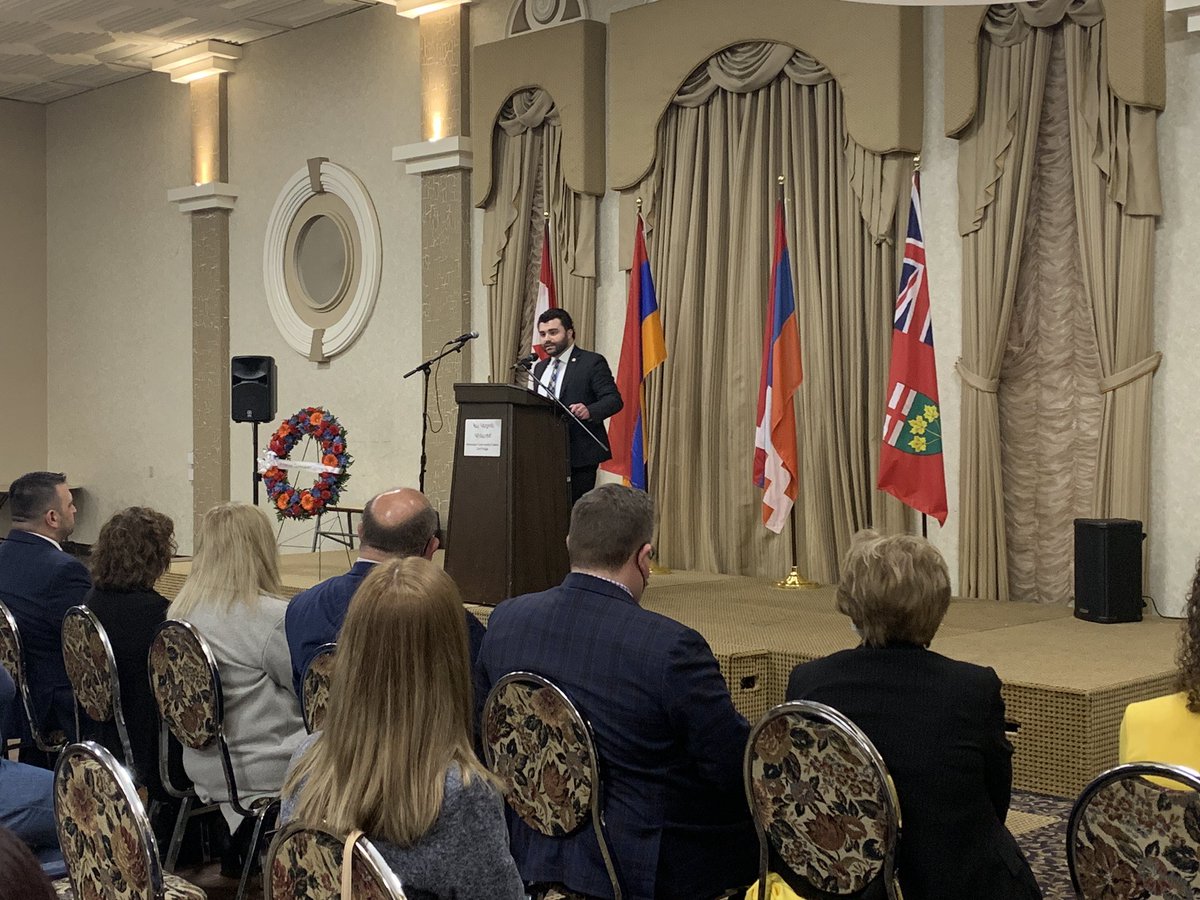 BardishKW's tweet photo. Today marks the 107th anniversary of the Armenian Genocide. On this day of solemn remembrance, we honour the 1.5 million innocent Armenian lives lost from 1915-1923. 

Thanks to @ancc_cnac for inviting me to join your community in commemoration this past Friday. https://t.co/UCZ9FPD7Ry