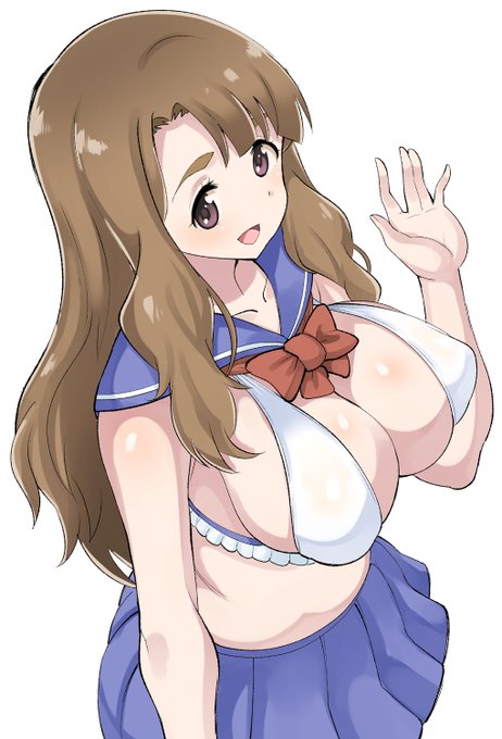 セーラー水着を着てる宮尾美也さん 