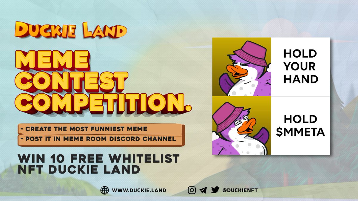 DuckieGangID's tweet photo. Kalian sering buat meme ?
Ayo #DuckieGang ikuti meme contest di duscord @duckienft dan menangkan WL untuk INO 😍

#Giveaways #BNB #cryptocurrency #NFTCommunity #P2E #NFTGiveaways #duckieland https://t.co/WmMw0sDD3f