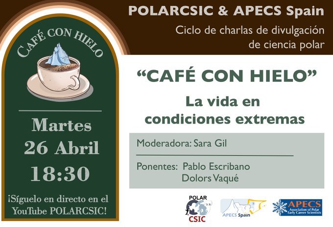 Sara Gil Casanova (@sagilca) on Twitter photo Estoy escuchando este podcast de <a href="/AIndomito/">Sara Pinto</a> con @PabloEmberiza y además de estar muy chulo, me estoy riendo un montón 😍
Ganazas de oír lo que nos cuenta Pablo este martes en el #cafeconhielo sobre vida extrema. A las 6.30 este martes en streaming: polarcsic.es/webinars-cafe-… Estoy escuchando este podcast de <a href="/AIndomito/">Sara Pinto</a> con @PabloEmberiza y además de estar muy chulo, me estoy riendo un montón 😍
Ganazas de oír lo que nos cuenta Pablo este martes en el #cafeconhielo sobre vida extrema. A las 6.30 este martes en streaming: polarcsic.es/webinars-cafe-…