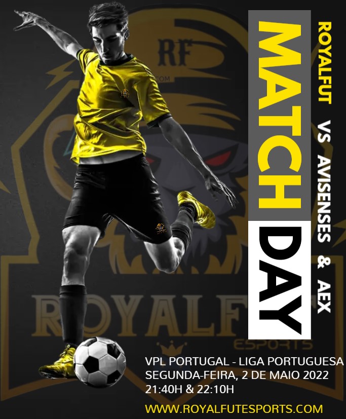 Última jornada!
São estes os dois jogos finais da liga. Não percam, dia 2 de Maio, Segunda-Feira às 21.40h frente aos <a href="/CFA_esports/">CF "os Avisenses" eSports</a> e logo depois às 22:10h frente aos <a href="/AexplicaEsports/">AeX eSports</a>. Segue os jogos em direto no nosso canal do Twitch.
ROYALFUT - MAIS DO QUE UM CLUBE, UMA FAMÍLIA!