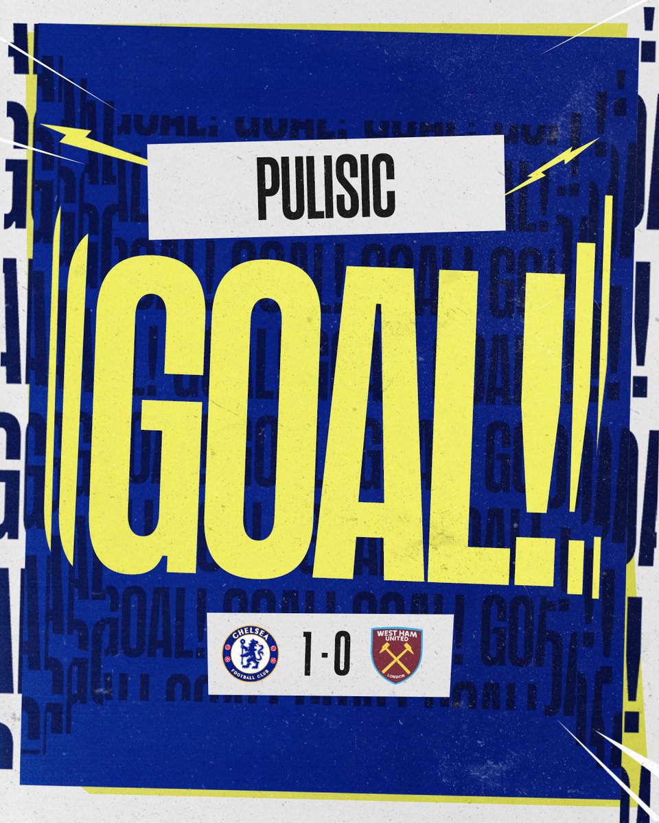 ChelseaFC's tweet photo. YESSSSSSSSSSS! 

🔵 1-0 🔨 [90] #CheWhu https://t.co/RzKNLcKmo0