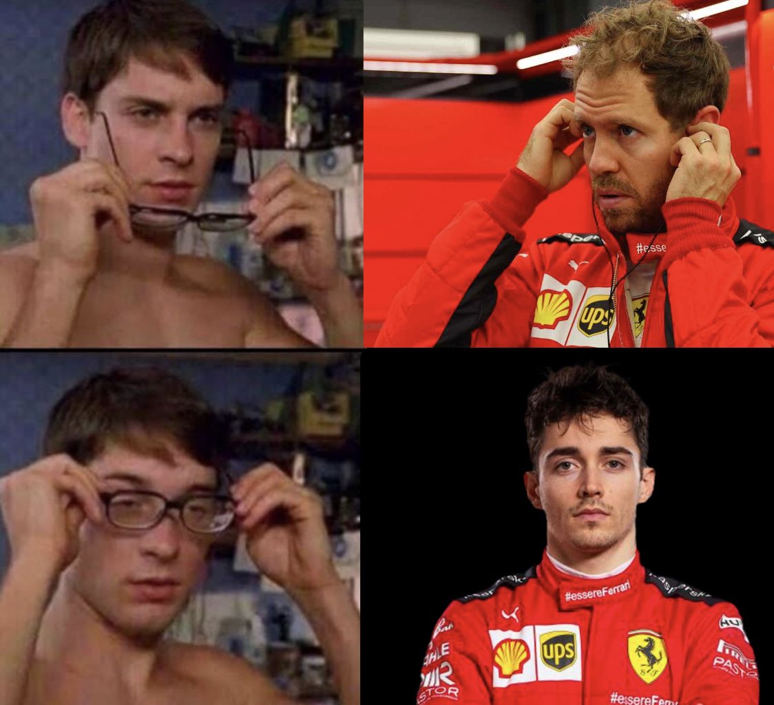 GiovanniPioLoco's tweet photo. Oh shit here we go again �� #Formula1 #vettel #leclerc #IMOLAGP #f1 #Verstappen https://t.co/xqaJhLndjU