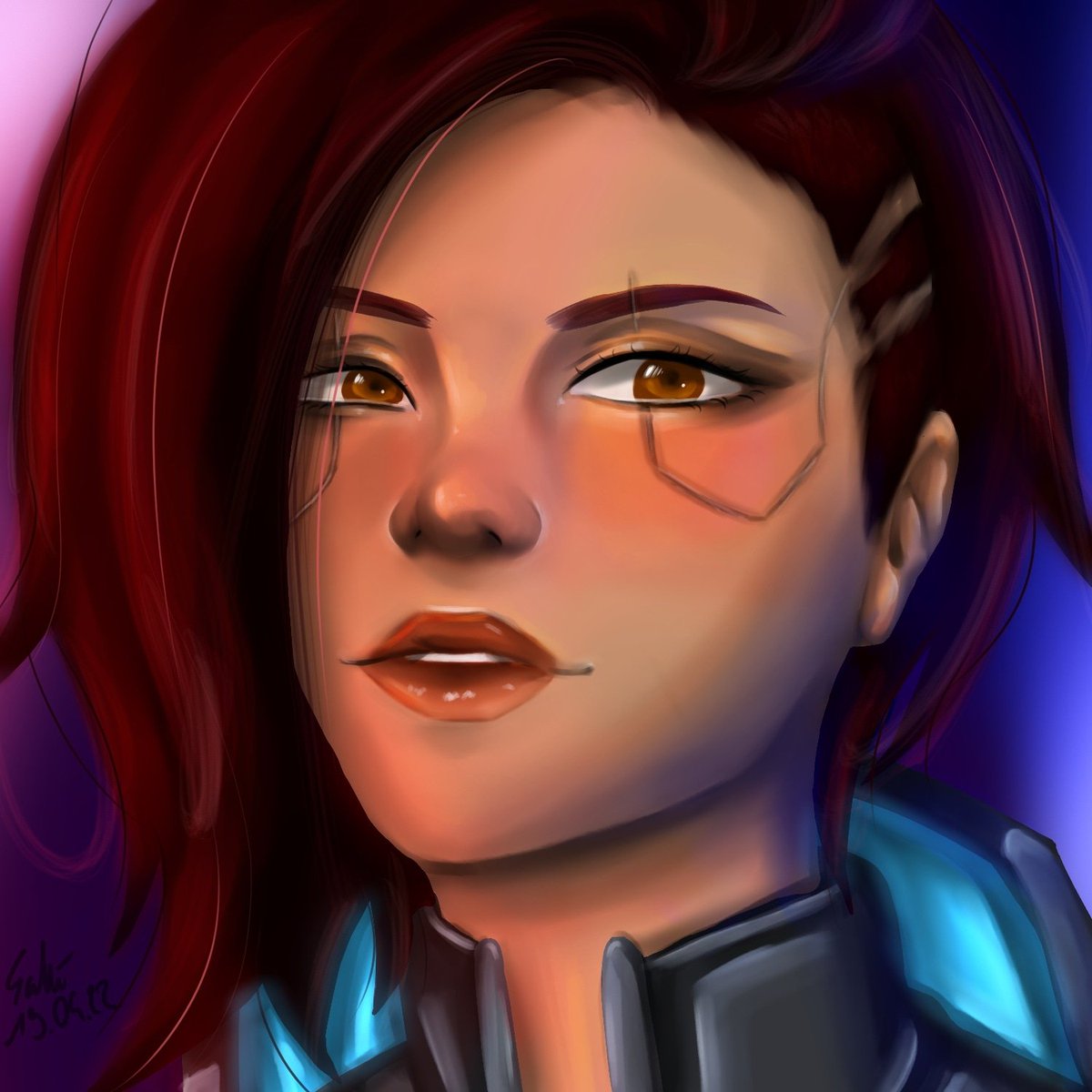 DraSaphira's tweet photo. 🌸V from #Cyberpunk2077 
#art #CLIPSTUDIOPAINT https://t.co/kxh7aNclKM