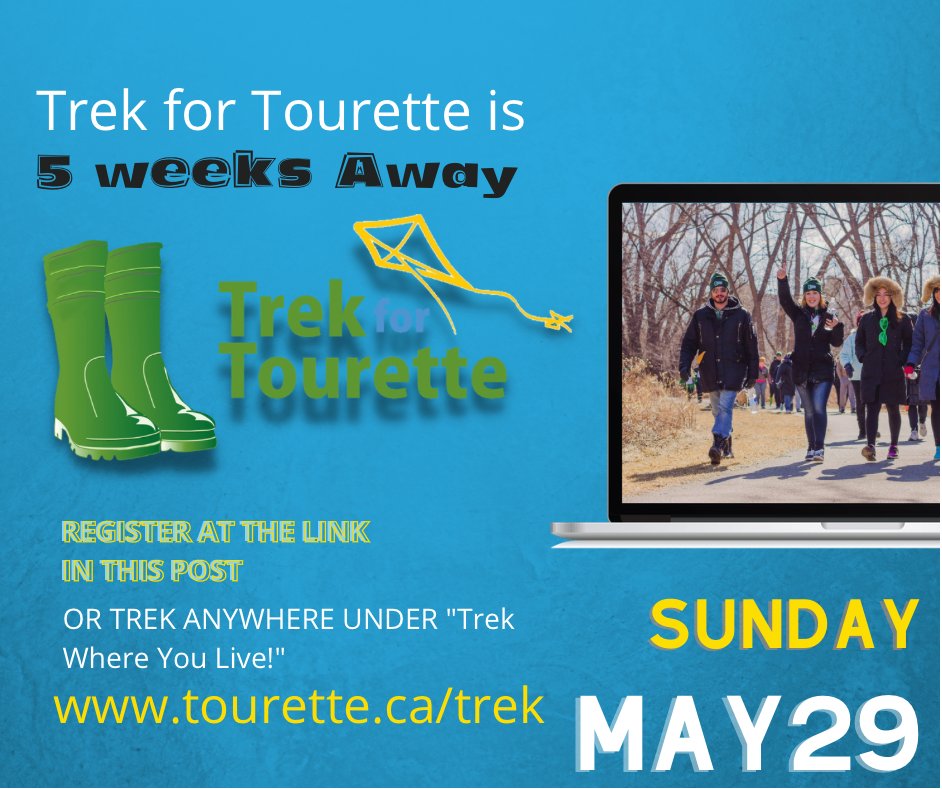 TouretteCanada's tweet photo. Trek for Tourette is in 5 weeks! Join as a team or an individual and collect donations to help support Tourette Canada’s programs and services. https://t.co/gnmvIV15ST #WhyITrek #WhyWeTrek https://t.co/5dK4JOJVN8