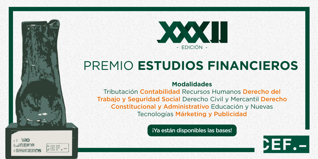 estudiosCEF's tweet photo. 🏆 ¡Participa en el #PremioEstudiosFinancieros 2022!
💰 Casi 80.000 € repartidos en 8 modalidades.
✔ Entra en el enlace e infórmate sobre las bases 👇
https://t.co/vlCtpAw09u
#PremiosCEF #formacion #investigación https://t.co/OfJuLRq422